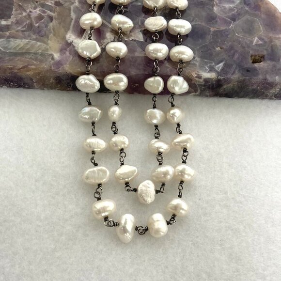 Sterling Silver 925 Silpada N1368 Fresh Catch 32" 9MM Freshwater Pearl Necklace - Picture 5 of 16